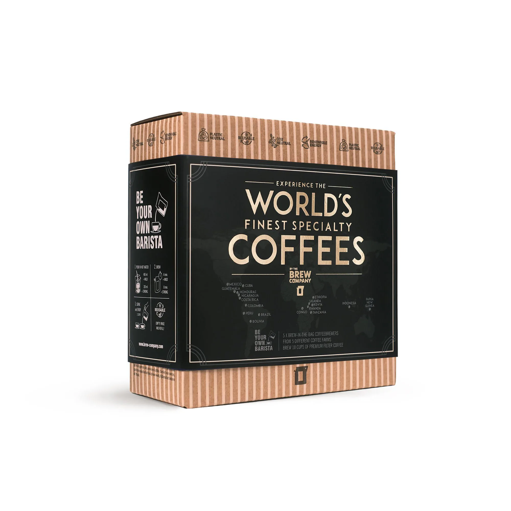 Kávová konvička v dárkovém balení Fair-Trade The Brew Company 5 ks