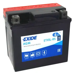 Motobaterie Exide ETX5L-BS 4Ah/12V 70A
