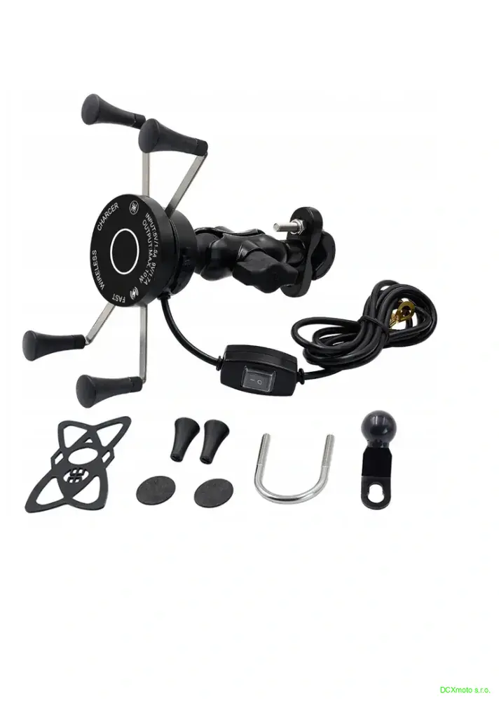 UNIVERZÁLNÍ DRŽÁK NA MOTOCYKL PRO TELEFON S BEZDRÁTOVOU NABÍJEČKOU