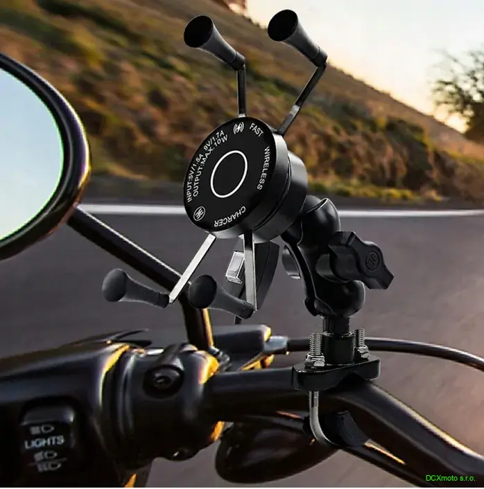 UNIVERZÁLNÍ DRŽÁK NA MOTOCYKL PRO TELEFON S BEZDRÁTOVOU NABÍJEČKOU