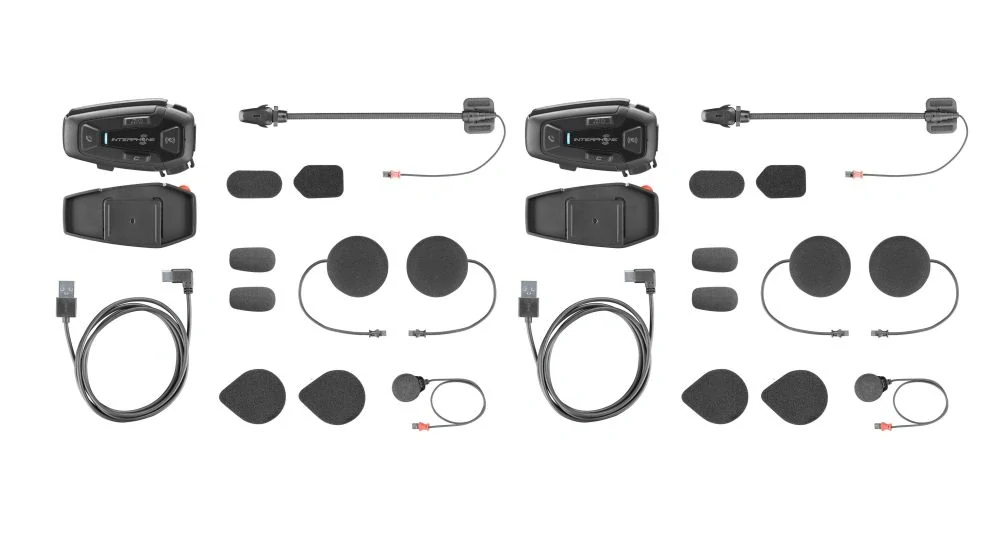Bluetooth headset pro uzavřené a otevřené přilby Interphone U-COM8R, Twin Pack