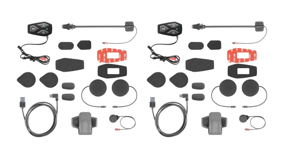 Bluetooth headset pro uzavřené a otevřené přilby Interphone U-COM3, Twin Pack