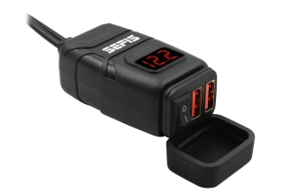 USB NABÍJEČKA / ZÁSUVKA S VOLTMETREM MOTO BATERIE